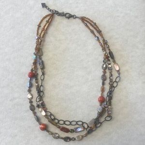 Silpada Sterling silver 925 fiesta coral & mother of pearl beaded necklace